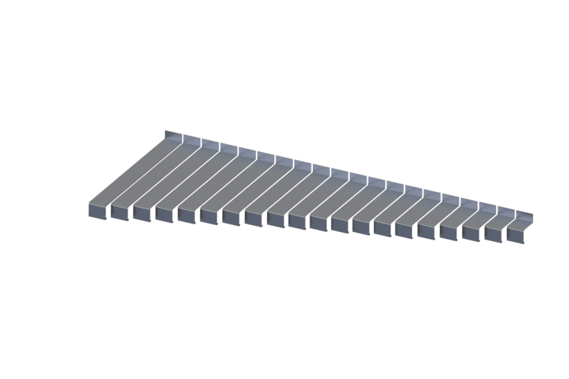 Compendium of all projections, Softline Plus window sill, drip edge 40 mm, blank aluminum surface