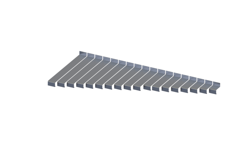 Kompendium aller Ausladungen, Fensterbank Standard, Tropfkante 30 mm, Oberfläche Alu blank