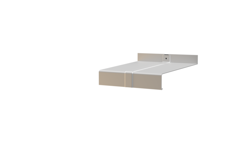 Fensterbank inklusive Stossverbinder H500D, Variante  Softline Plus, Oberläche Alu blank, Ausladung 180 mm