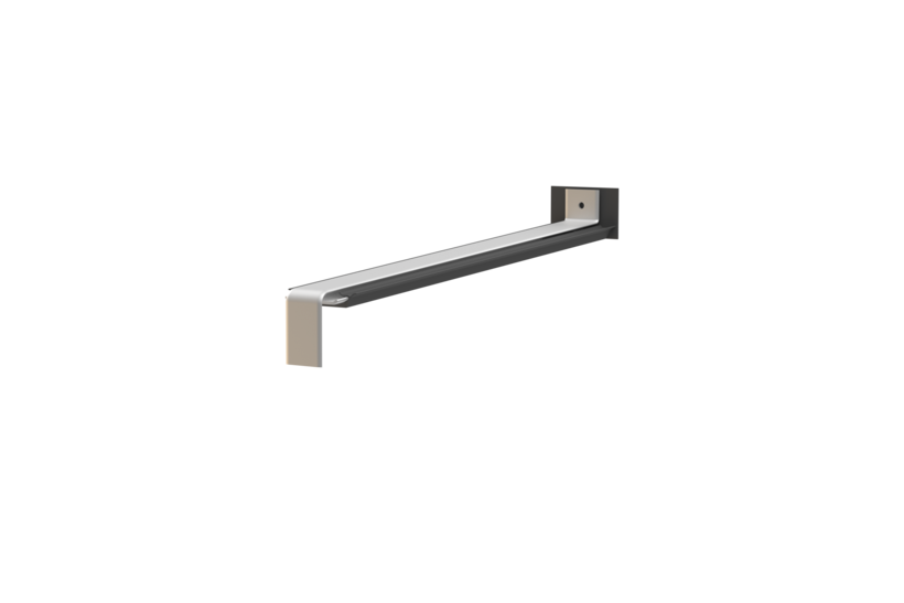 Window sill butt connector H500D, Softline Plus variant, surface finish bright aluminum, projection 280 mm