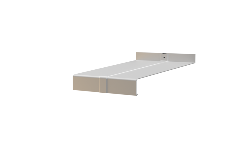 Window sill including push-fit connector H500D, Softline Plus variant, blank aluminum surface, projection 280 mm