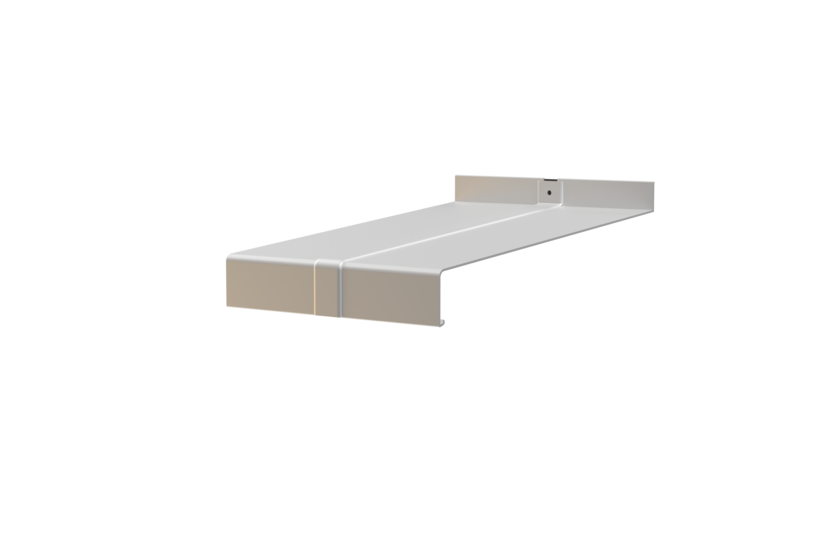 Window sill including push-fit connector H500D, Softline Plus variant, blank aluminum surface, projection 300 mm