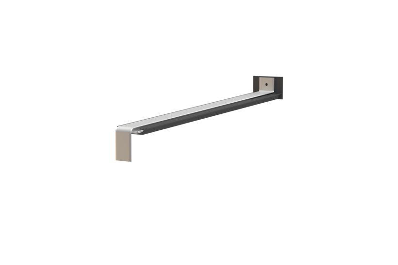 Window sill push-fit connector H500D, Softline Plus variant, surface finish bright aluminum, projection 320 mm