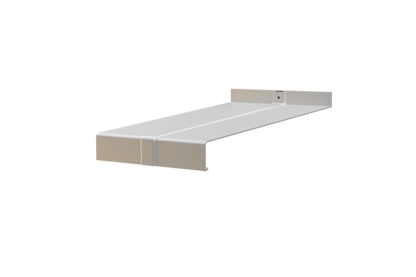 Window sill including push-fit connector H500D, Softline Plus variant, blank aluminum surface, projection 340 mm