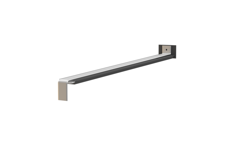 Window sill butt connector H500D, Softline Plus variant, surface bare aluminum, projection 380 mm
