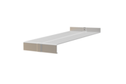 Window sill including push-fit connector H500D, Softline Plus variant, blank aluminum surface, projection 380 mm