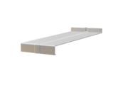 Window sill including push-fit connector H500D, Softline Plus variant, blank aluminum surface, projection 400 mm