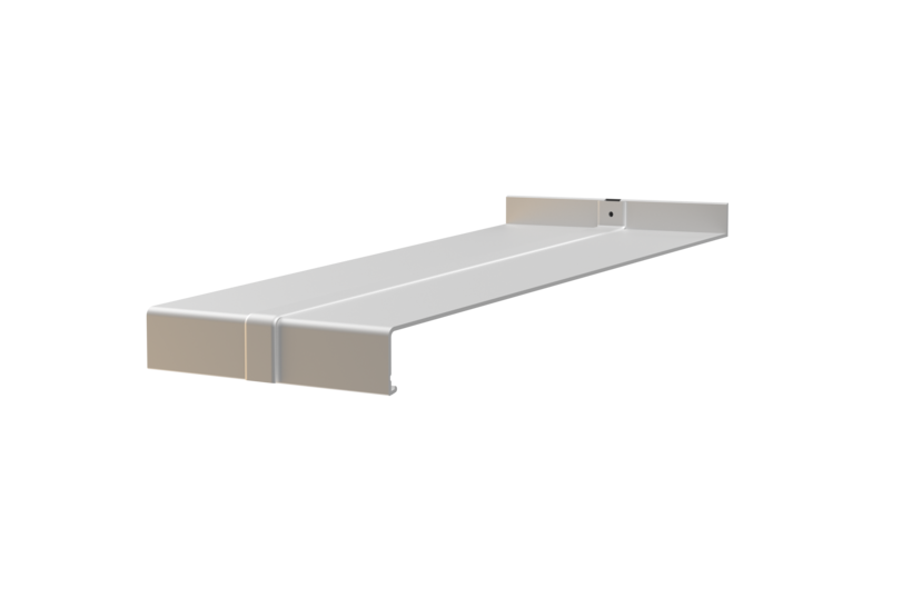 Window sill including push-fit connector H500D, Softline Plus variant, blank aluminum surface, projection 400 mm