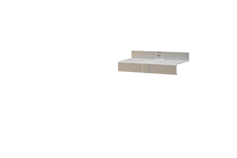 Fensterbank inklusive Stossverbinder, Variante Standard, Oberläche Alu blank, Ausladung 70 mm