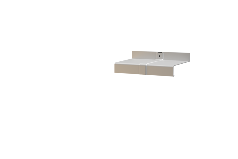 Window sill including butt connector, standard version, blank aluminum surface, projection 90 mm