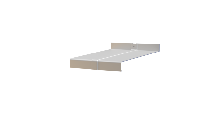 Window sill including butt connector, standard version, blank aluminum surface, projection 230 mm