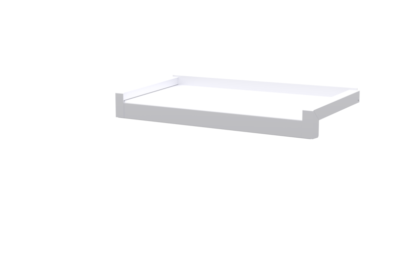 Fensterbank inkl. Gleitabschluss, Farbe Alu blank, Ausladung 210 mm