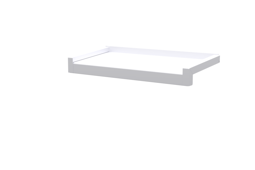 Fensterbank inkl. Gleitabschluss, Farbe Alu blank, Ausladung 225 mm