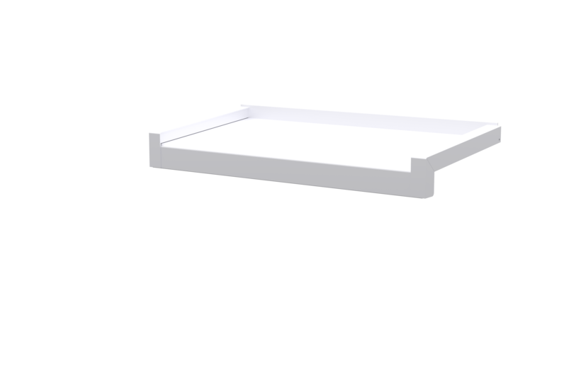 Fensterbank inkl. Gleitabschluss, Farbe Alu blank, Ausladung 240 mm