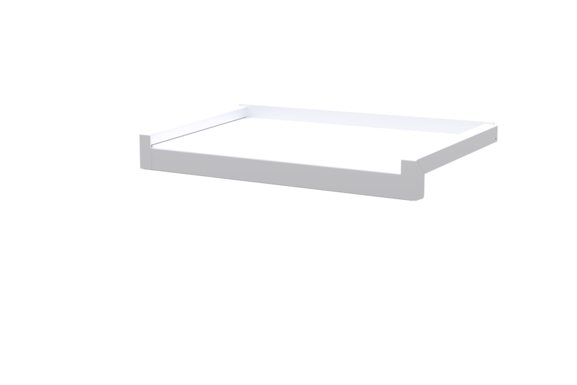 Fensterbank inkl. Gleitabschluss, Farbe Alu blank, Ausladung 260 mm