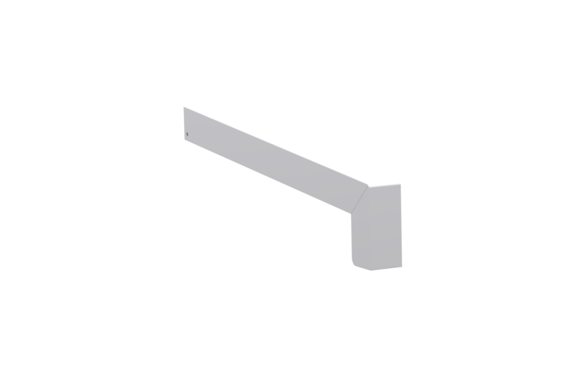 Sliding closure A 500 V, color blank aluminum, projection 280 mm, alignment left, external view