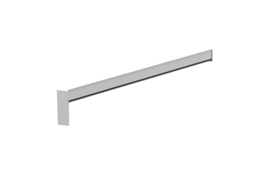 Gleitabschluss A 500 V, Farbe Alu blank, Ausladung 380 mm, Ausrichtung links, Ansicht innen