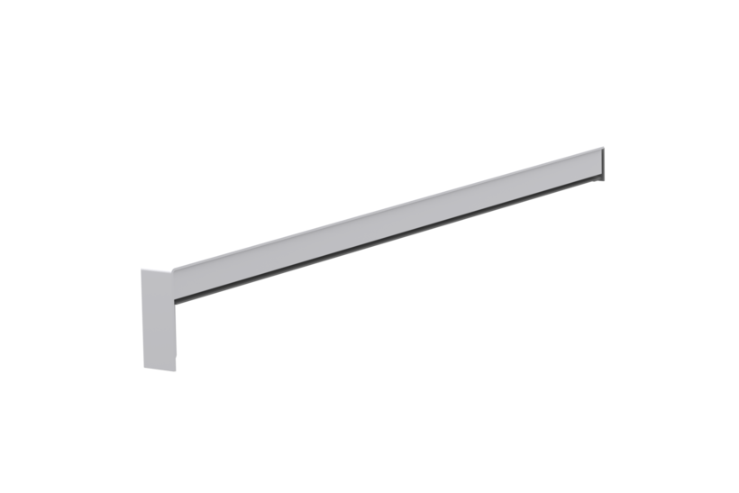 Sliding closure A 500 V, color blank aluminum, projection 400 mm, alignment left, view inside