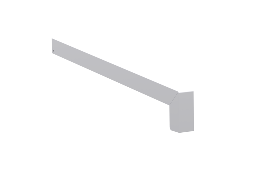 Sliding end cap A 500 V, color blank aluminum, projection 400 mm, alignment left, external view