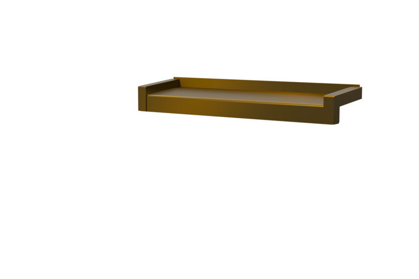 Fensterbank inkl. Gleitabschluss, Farbe E6/C33, Ausladung 130 mm