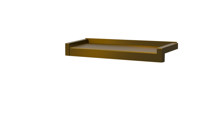 Fensterbank inkl. Gleitabschluss, Farbe E6/C33, Ausladung 150 mm