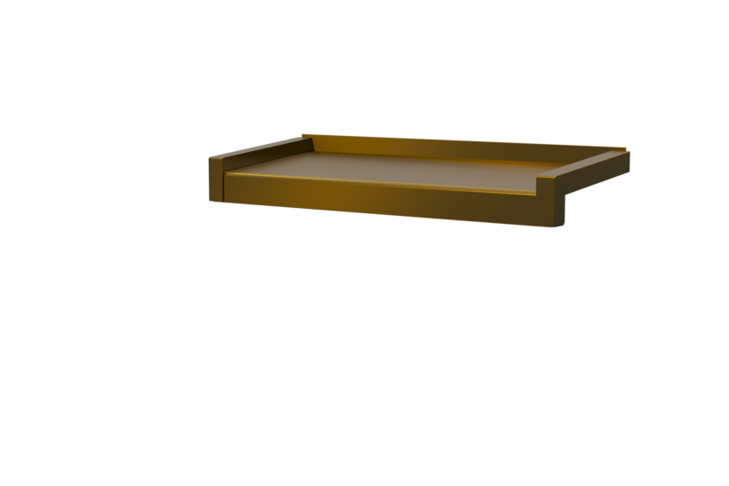 Fensterbank inkl. Gleitabschluss, Farbe E6/C33, Ausladung 195 mm