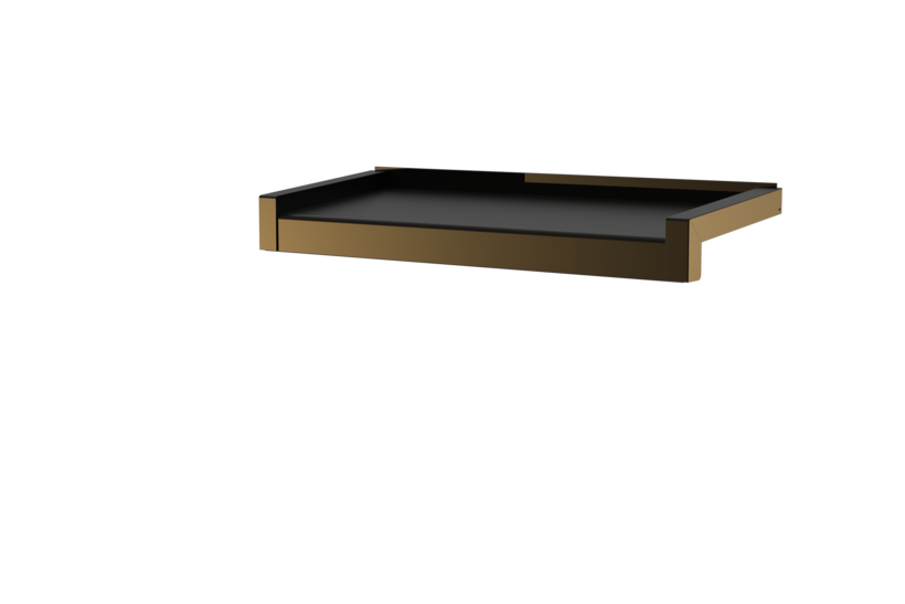 Fensterbank inkl. Gleitabschluss, Farbe E6/C34, Ausladung 195 mm