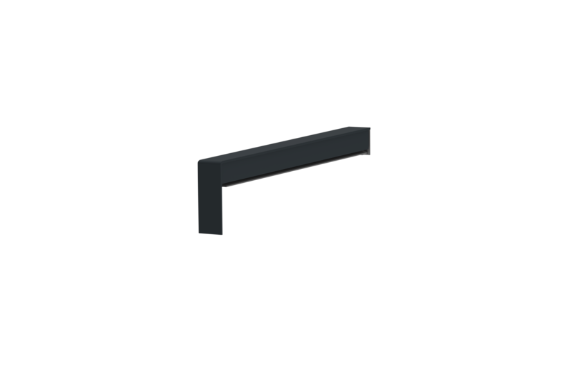 Gleitabschluss A 500 V, Farbe RAL 7016, Ausladung 195 mm, Ausrichtung links, Ansicht innen