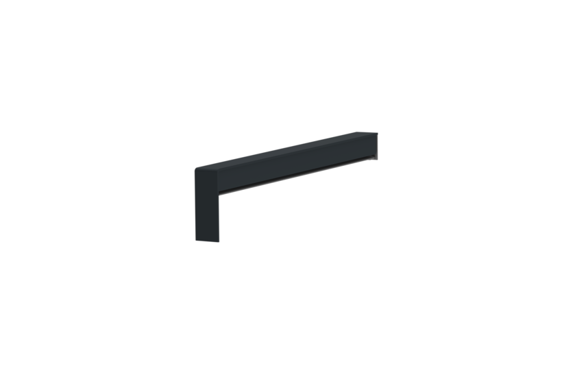 Gleitabschluss A 500 V, Farbe RAL 7016, Ausladung 210 mm, Ausrichtung links, Ansicht innen