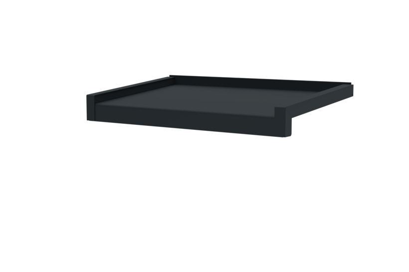 Fensterbank inkl. Gleitabschluss, Farbe RAL 7016, Ausladung 300 mm