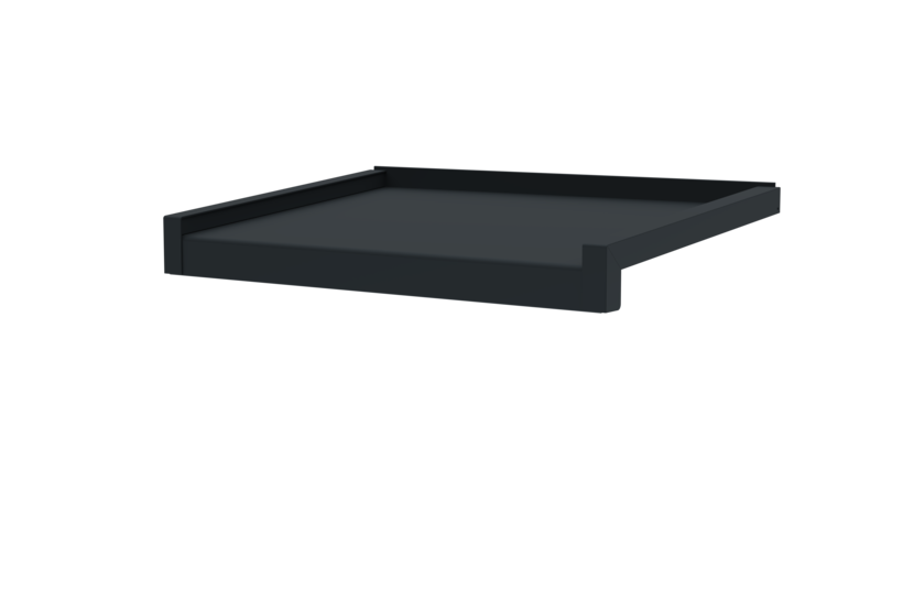 Fensterbank inkl. Gleitabschluss, Farbe RAL 7016, Ausladung 340 mm