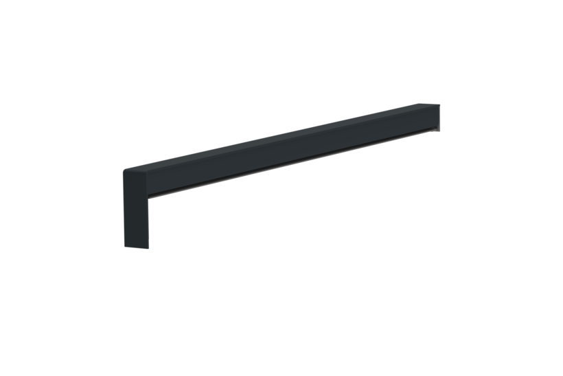 Gleitabschluss A 500 V, Farbe RAL 7016, Ausladung 360 mm, Ausrichtung links, Ansicht innen