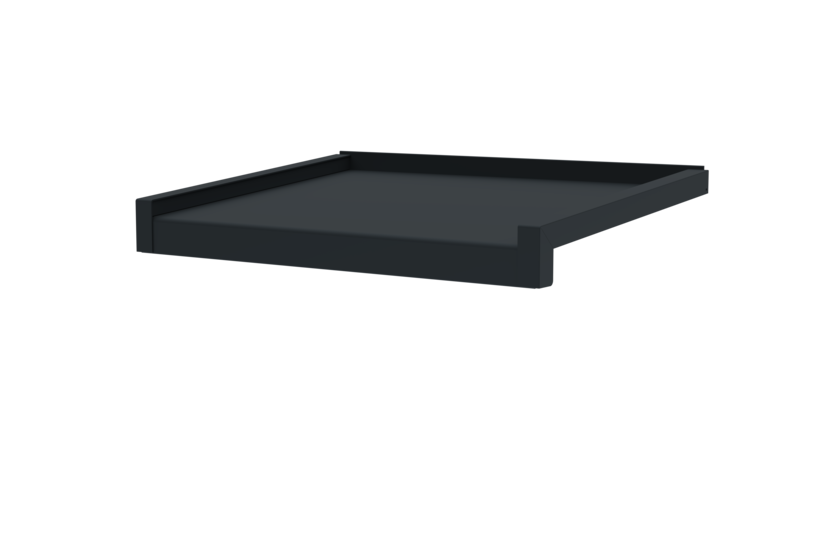 Fensterbank inkl. Gleitabschluss, Farbe RAL 7016, Ausladung 360 mm