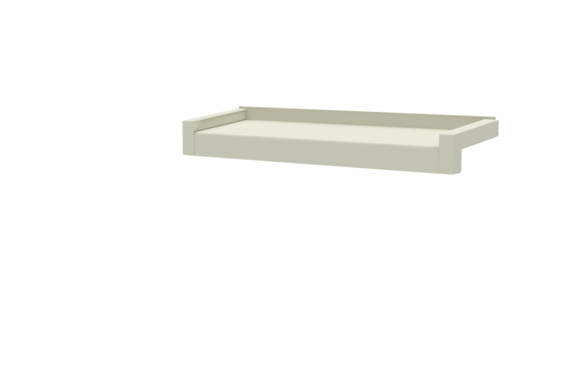 Fensterbank inkl. Gleitabschluss, Farbe RAL 9016, Ausladung 150 mm