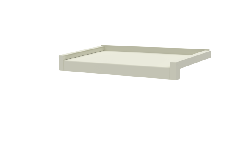Fensterbank inkl. Gleitabschluss, Farbe RAL 9016, Ausladung 260 mm