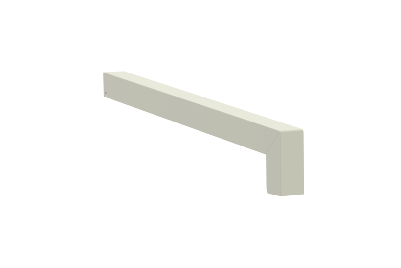 Gleitabschluss A 500 V, Farbe RAL 9016, Ausrichtung links, Ansicht aussen, Ausladung 360 mm