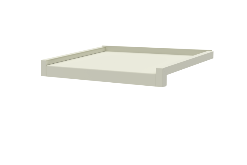 Fensterbank inkl. Gleitabschluss, Farbe RAL 9016, Ausladung 360 mm