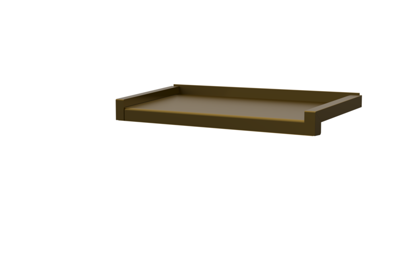 Fensterbank, Variante Standard, inklusive Gleitabschluss,E6/C33, Ausladung 210 mm