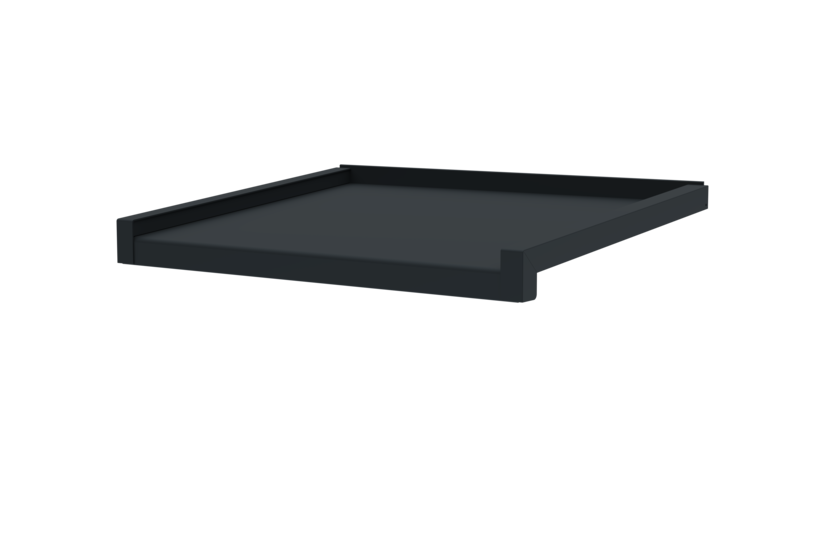 Window sill, standard version, including sliding closure, surface RAL 7016 Projection 390 m