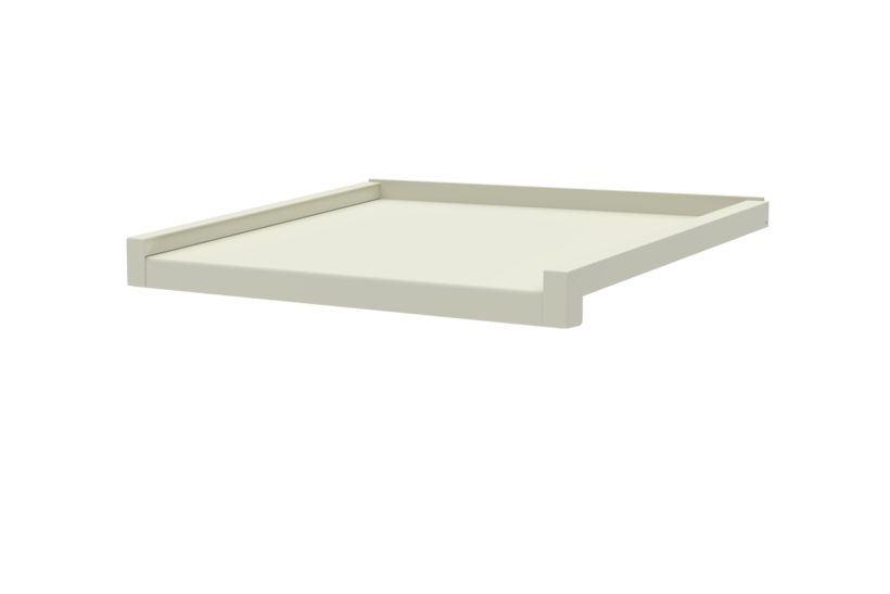 Window sill, standard version, including sliding closure, surface RAL 9016 Projection 390 mm