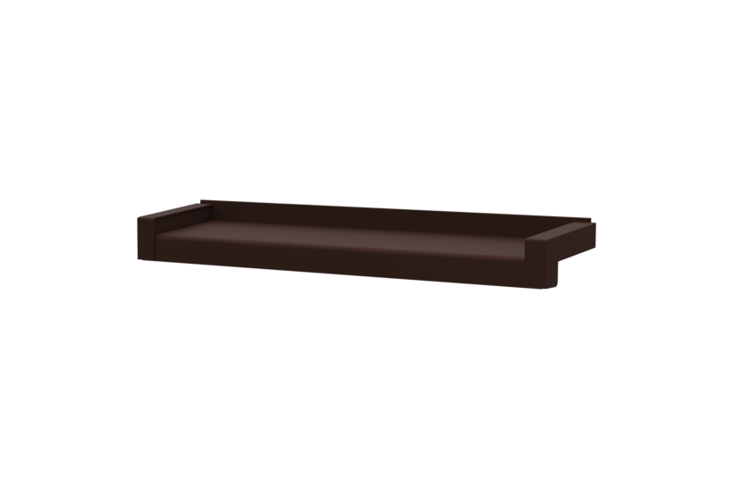 Produktbild Fensterbank Zubehör Gleitabschluss A 500 V/24 110 mm 30 mm Schokoladenbraun HWF MATT Links
