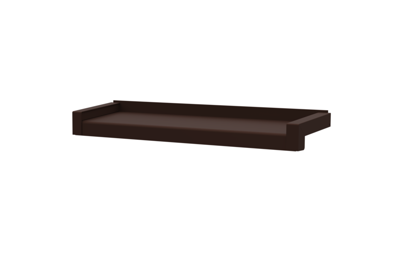 Produktbild Fensterbank Zubehör Gleitabschluss A 500 V/24 130 mm 30 mm Schokoladenbraun HWF MATT Links