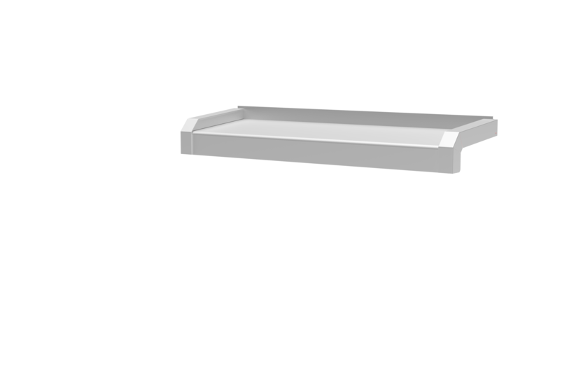 Fensterbank, Variante Standard, inklusive Fensterbank Abschluss A600 GS/24, Oberfläche Alu blank Ausladung 150 mm