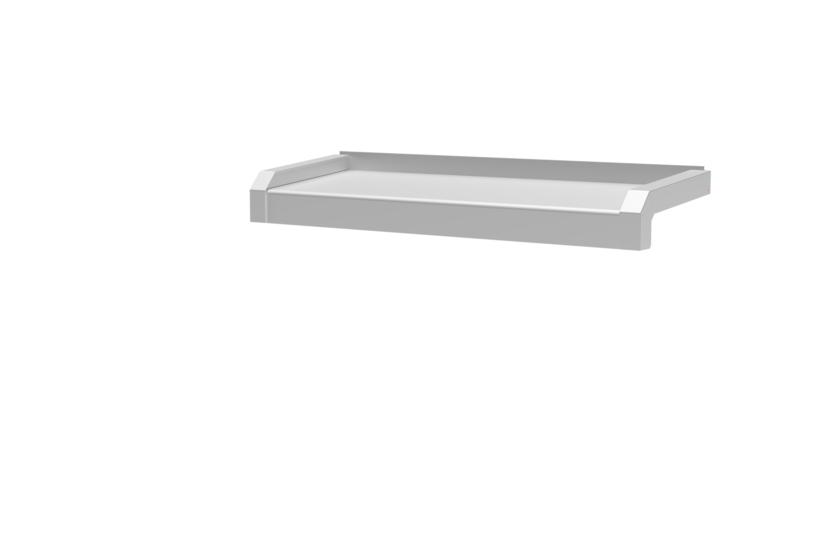 Fensterbank, Variante Standard, inklusive Fensterbank Abschluss A600 GS/24, Oberfläche Alu blank Ausladung 165 mm