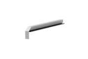 Window sill trim A 600 GS/24, standard version, surface finish bright aluminum, alignment left, view inside, projection 280 mm