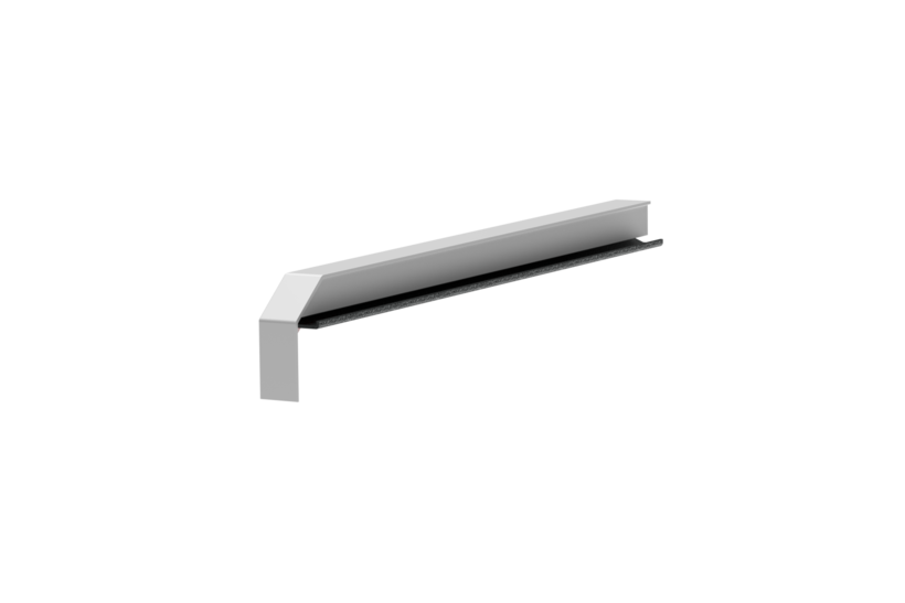 Window sill trim A 600 GS/24, standard version, surface finish bright aluminum, alignment left, view inside, projection 280 mm