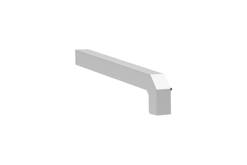 Window sill trim A 600 GS/24, standard version, surface finish bright aluminum, alignment left, view from outside, projection 280 mm