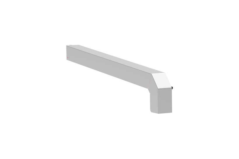 Window sill trim A 600 GS/24, standard version, surface finish bright aluminum, alignment left, view from outside, projection 320 mm