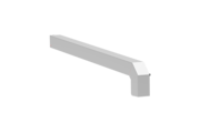 Window sill trim A 600 GS/24, standard version, surface finish bright aluminum, alignment left, view from outside, projection 360 mm