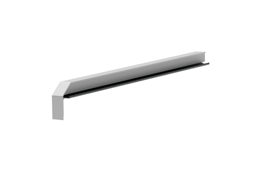 Window sill trim A 600 GS/24, standard version, surface finish bright aluminum, alignment left, view inside, projection 380 mm